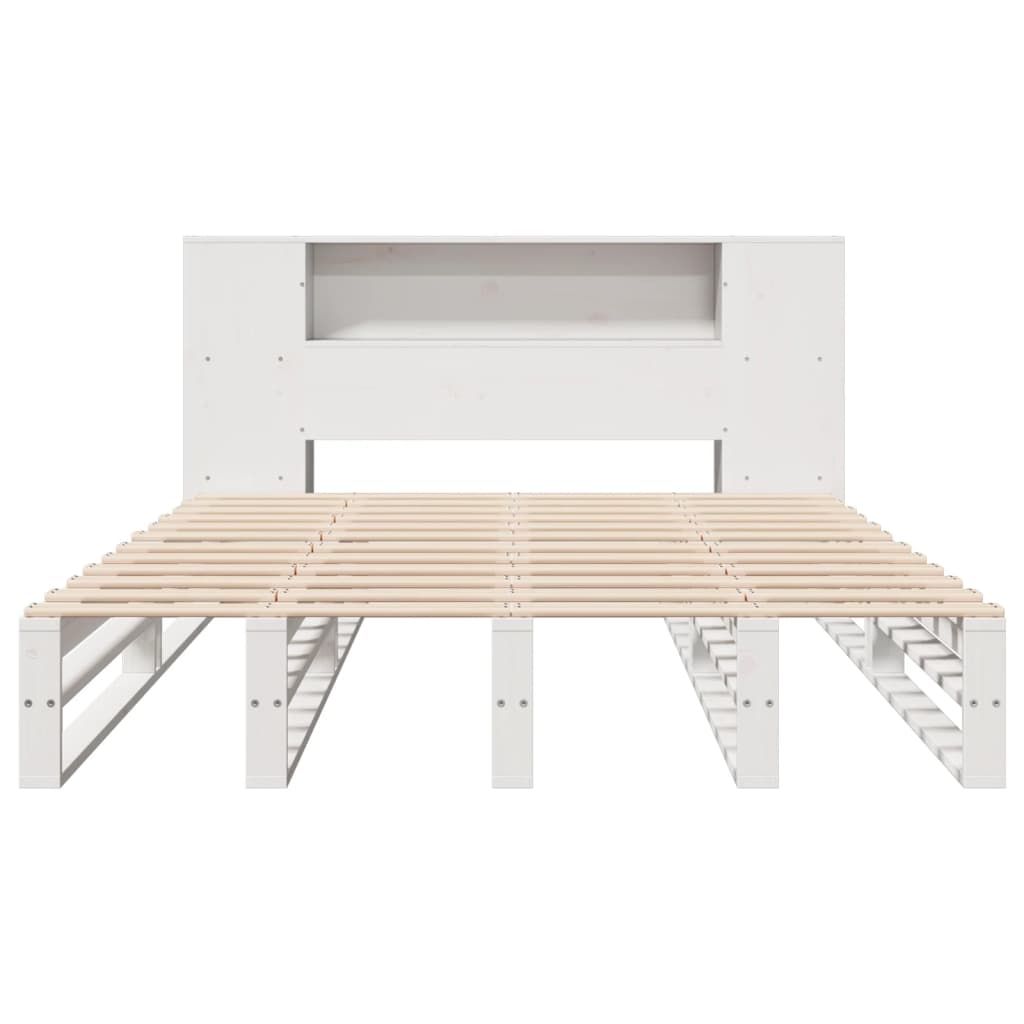 Letto Libreria senza Materasso Bianco 120x200 cm Legno Massello