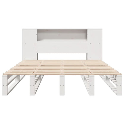 Letto Libreria senza Materasso Bianco 120x200 cm Legno Massello