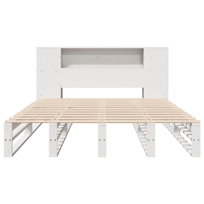 Letto Libreria senza Materasso Bianco 150x200 cm Legno Massello