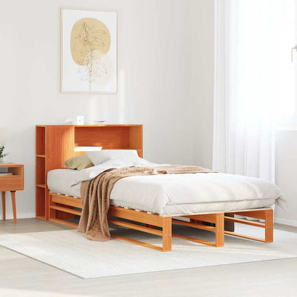 Letto Libreria senza Materasso Marrone Cera 75x190 cm Legno