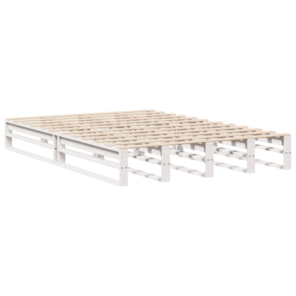 Letto Libreria senza Materasso Bianco 120x200 cm Legno Massello