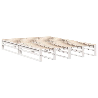Letto Libreria senza Materasso Bianco 160x200 cm Legno Massello