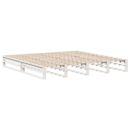 Letto Libreria senza Materasso Bianco 180x200 cm Legno Massello