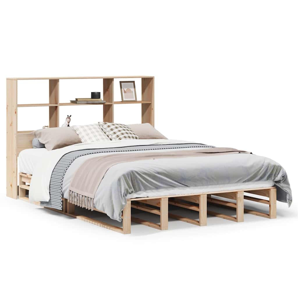 Letto Libreria senza Materasso 140x190 cm in Legno Massello