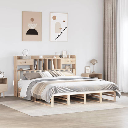 Letto Libreria senza Materasso 180x200 cm in Legno di Pino