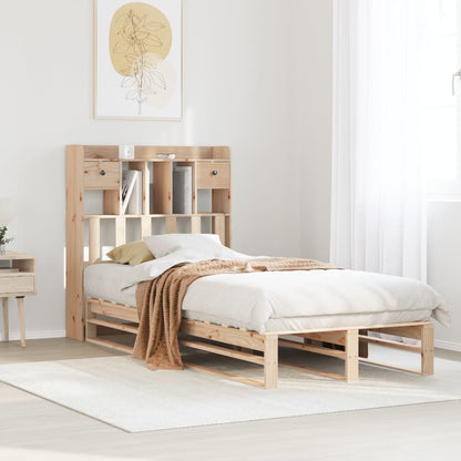 Letto Libreria senza Materasso 90x190 cm Legno Massello Pino