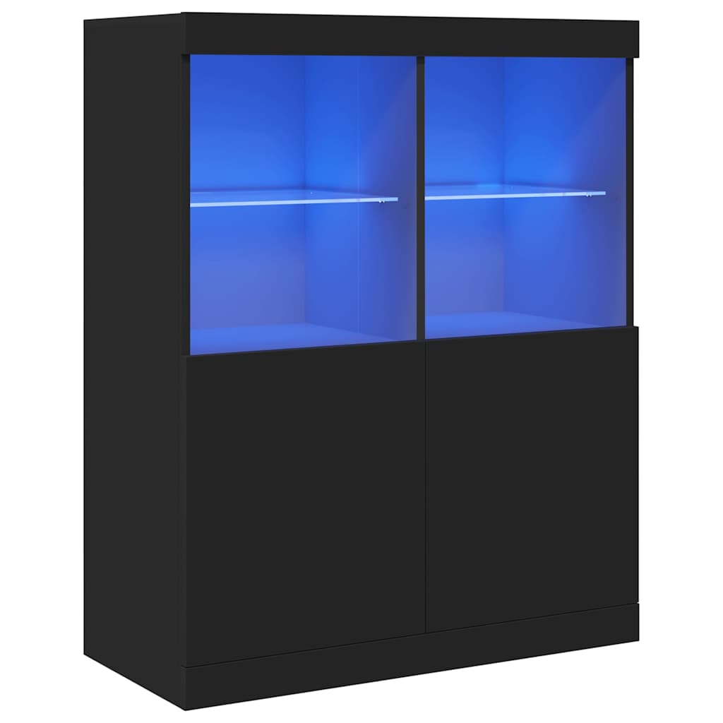 Credenza Nera 81x37x100 cm in Legno Massello