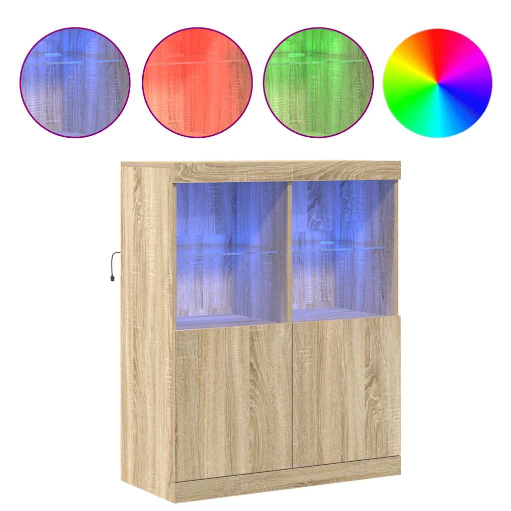Credenza Rovere Sonoma 81x37x100 cm in Legno Massello