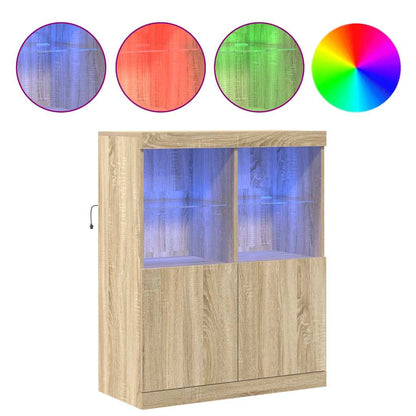 Credenza Rovere Sonoma 81x37x100 cm in Legno Massello