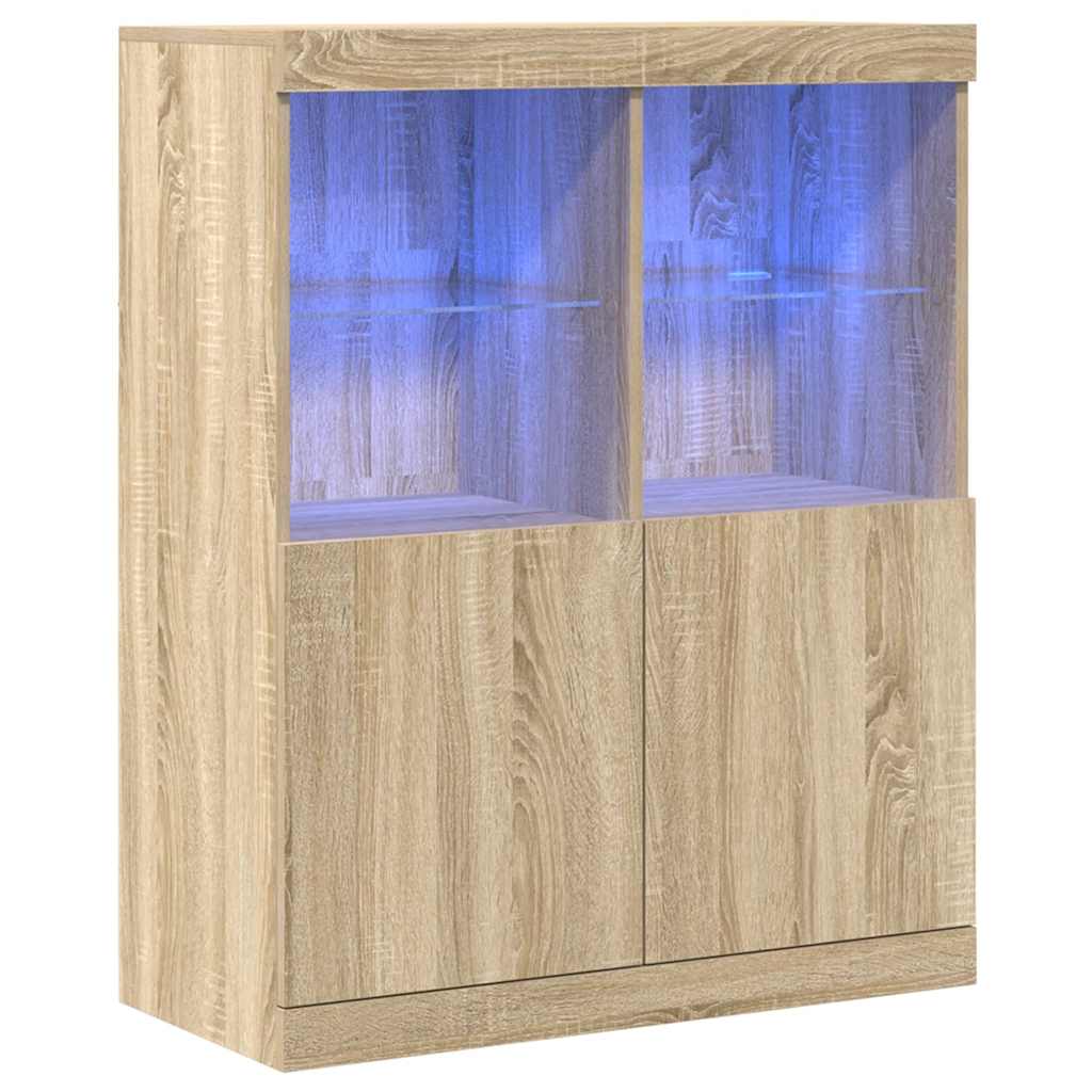 Credenza Rovere Sonoma 81x37x100 cm in Legno Massello