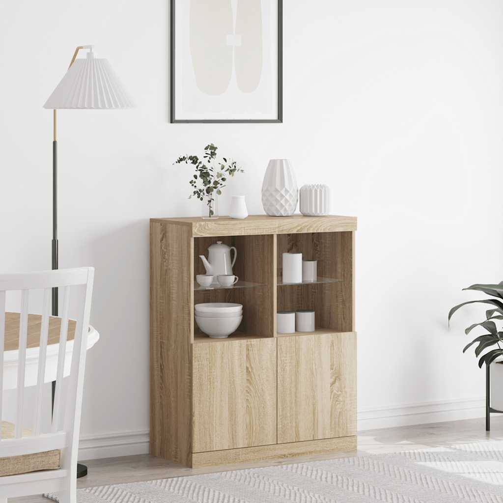 Credenza Rovere Sonoma 81x37x100 cm in Legno Massello