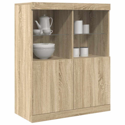 Credenza Rovere Sonoma 81x37x100 cm in Legno Massello