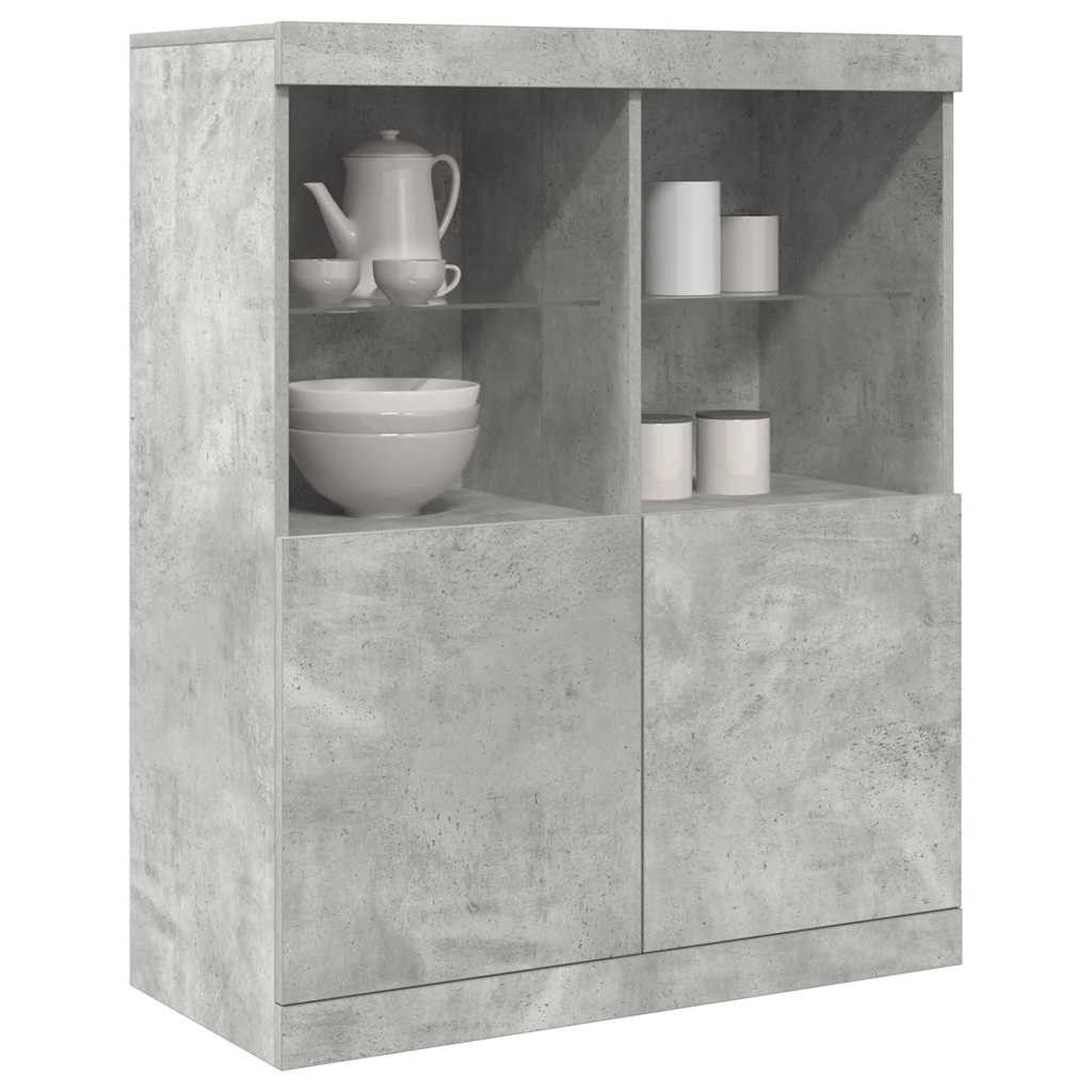 Credenza Grigio Cemento 81x37x100 cm in Legno Multistrato