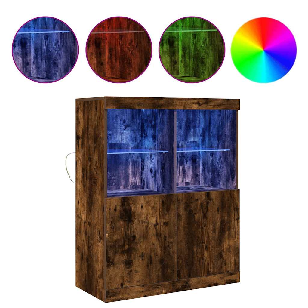 Credenza Rovere Fumo 81x37x100 cm in Legno Multistrato