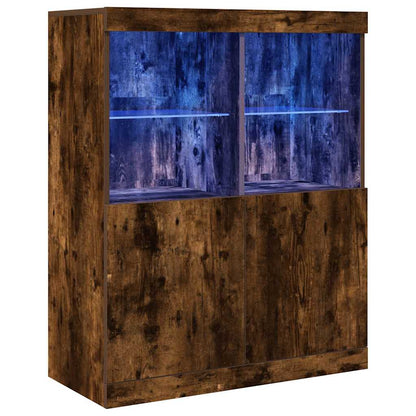 Credenza Rovere Fumo 81x37x100 cm in Legno Multistrato