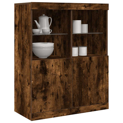 Credenza Rovere Fumo 81x37x100 cm in Legno Multistrato