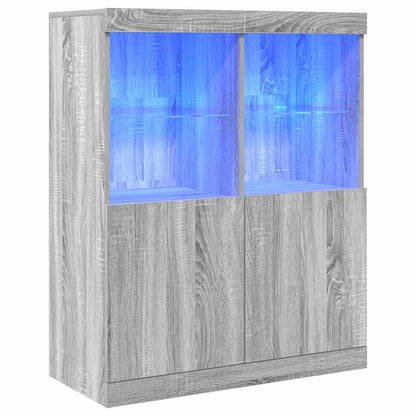Credenza Grigio Sonoma 81x37x100 cm in Legno Multistrato