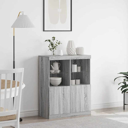 Credenza Grigio Sonoma 81x37x100 cm in Legno Multistrato
