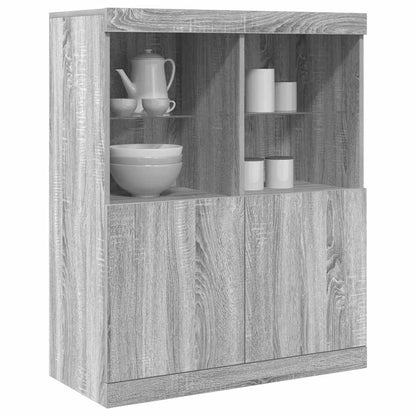 Credenza Grigio Sonoma 81x37x100 cm in Legno Multistrato