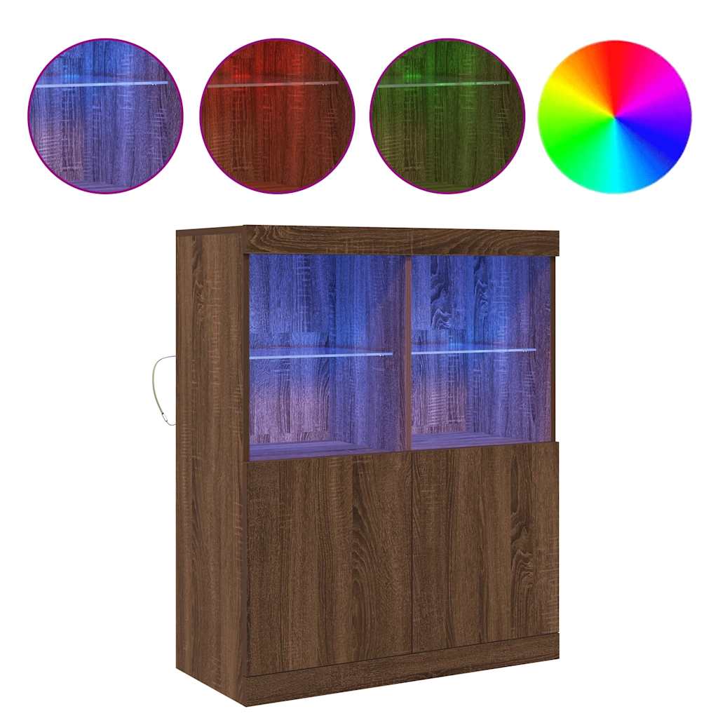 Credenza Rovere Marrone 81x37x100 cm in Legno Multistrato