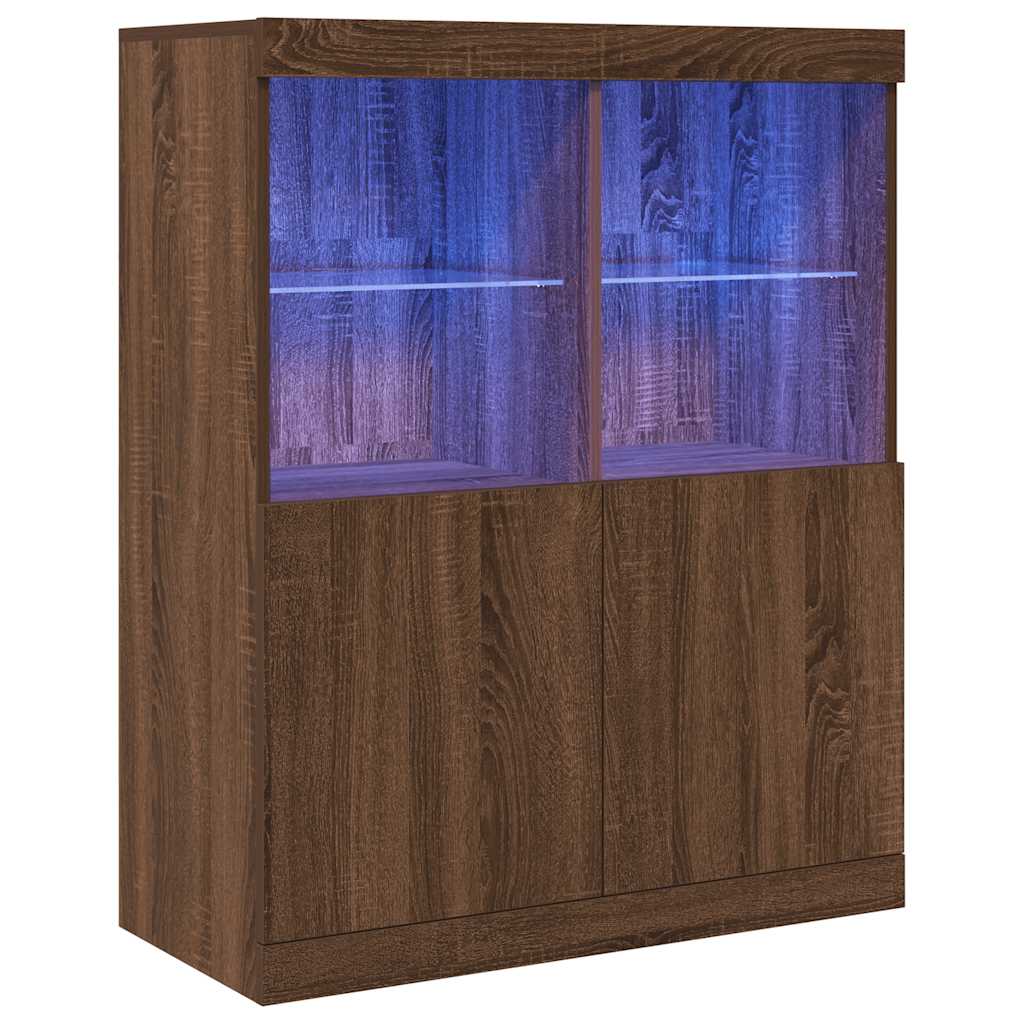 Credenza Rovere Marrone 81x37x100 cm in Legno Multistrato