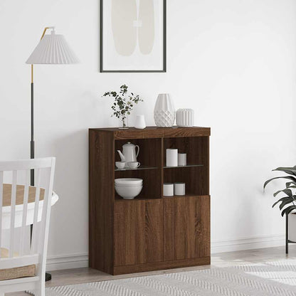 Credenza Rovere Marrone 81x37x100 cm in Legno Multistrato