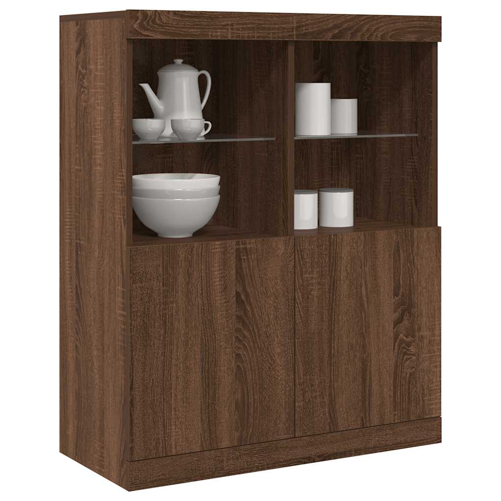Credenza Rovere Marrone 81x37x100 cm in Legno Multistrato