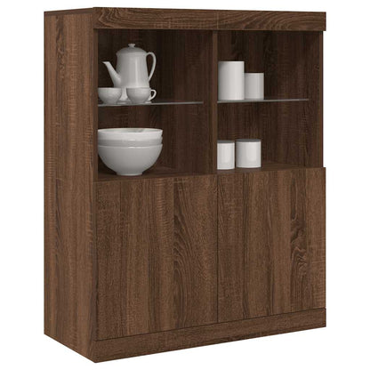 Credenza Rovere Marrone 81x37x100 cm in Legno Multistrato