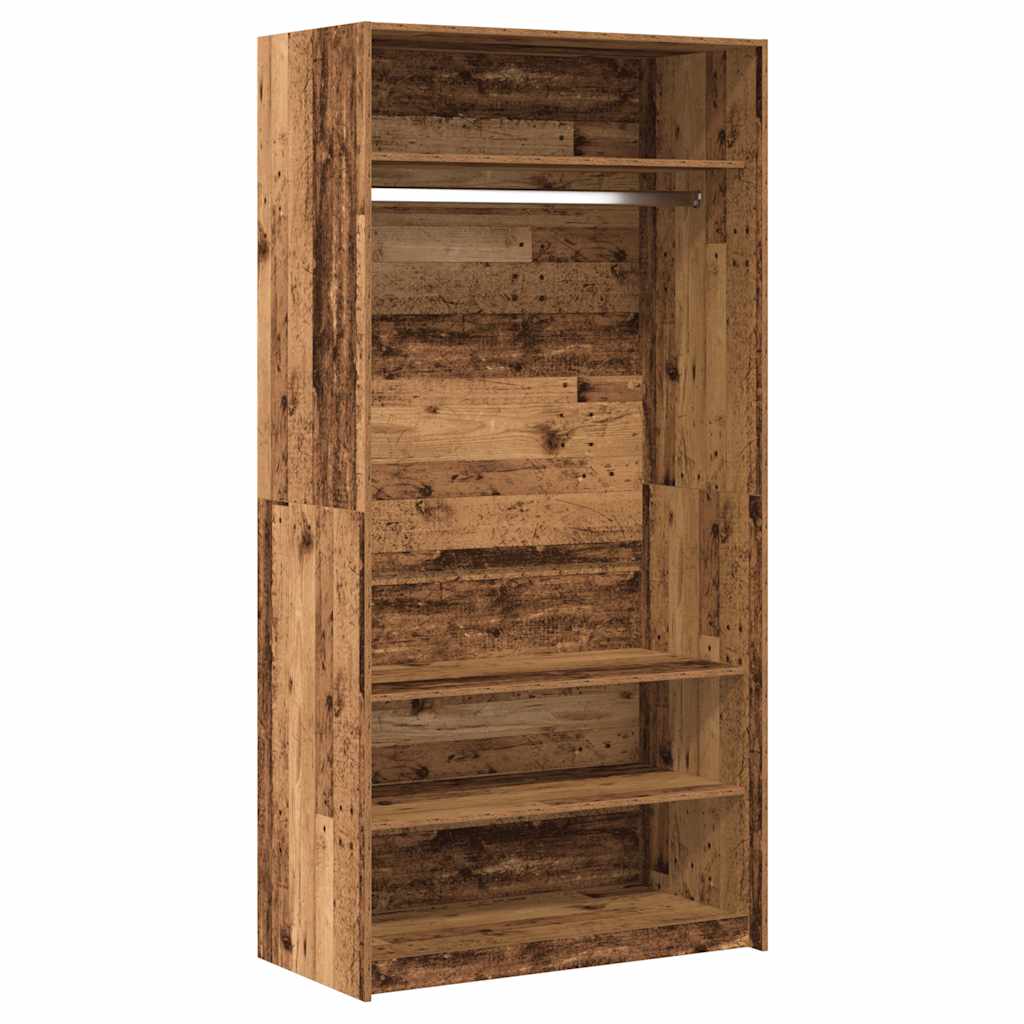 Armadio Legno Antico 100x50x200 cm in Legno Multistrato