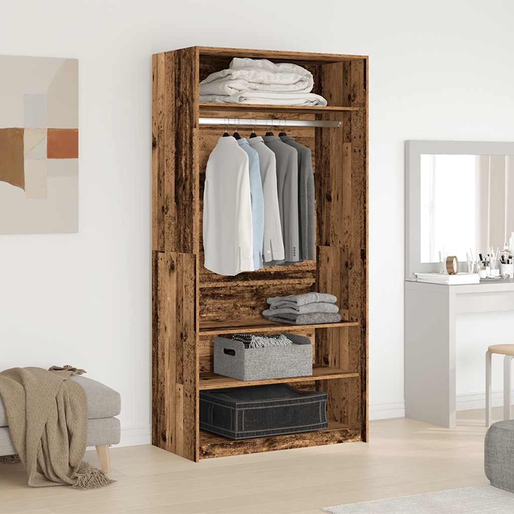 Armadio Legno Antico 100x50x200 cm in Legno Multistrato