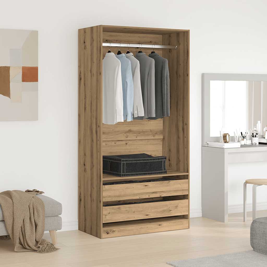Armadio Rovere Artigianale 100x50x200 cm in Legno Multistrato