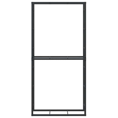 Rastrelliera per Legna da Ardere Nera 100x30x209 cm in Acciaio