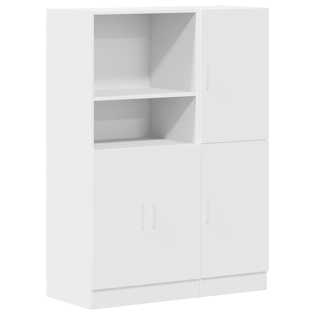 Set di Mobili da Cucina 2 pz Bianco in Truciolato