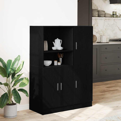 Set di Mobili da Cucina 2 pz Nero in Truciolato