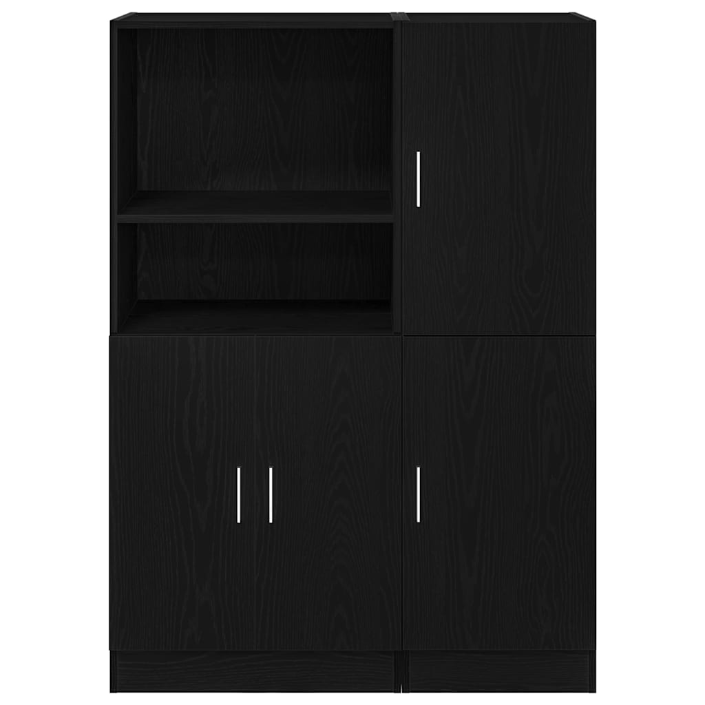 Set di Mobili da Cucina 2 pz Nero in Truciolato