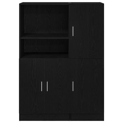Set di Mobili da Cucina 2 pz Nero in Truciolato