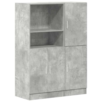 Set di Mobili da Cucina 2 pz Grigio Cemento in Truciolato