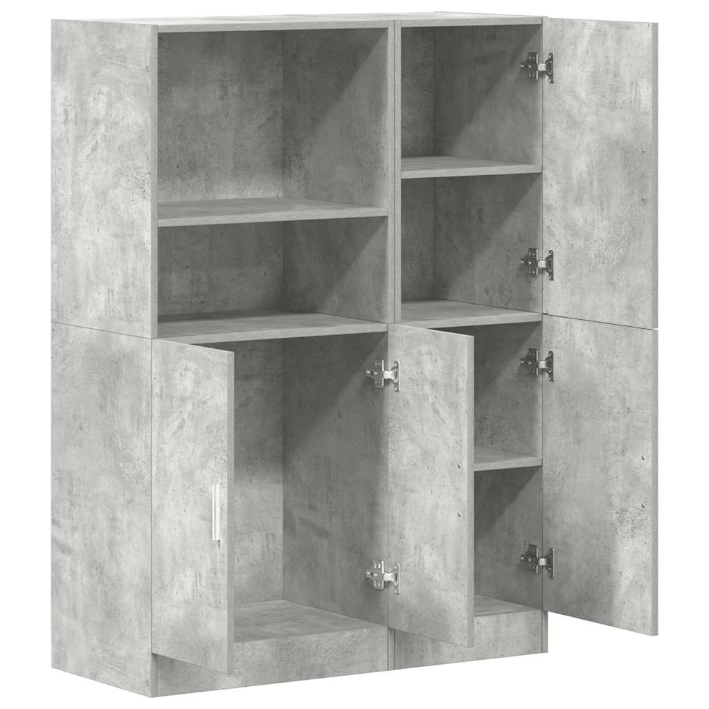 Set di Mobili da Cucina 2 pz Grigio Cemento in Truciolato
