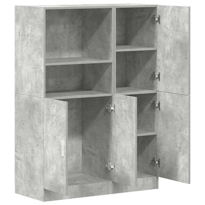 Set di Mobili da Cucina 2 pz Grigio Cemento in Truciolato