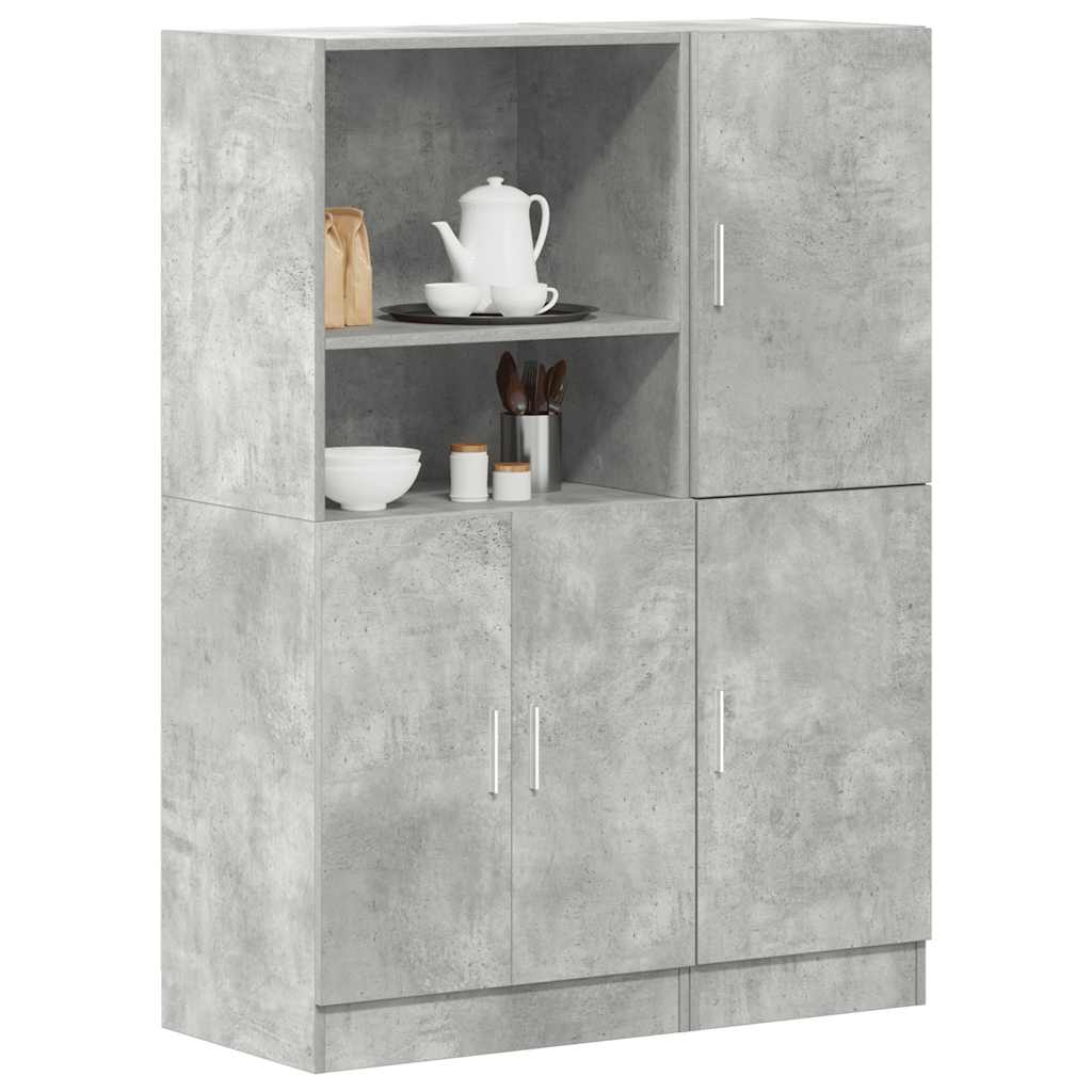 Set di Mobili da Cucina 2 pz Grigio Cemento in Truciolato