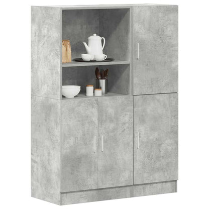 Set di Mobili da Cucina 2 pz Grigio Cemento in Truciolato