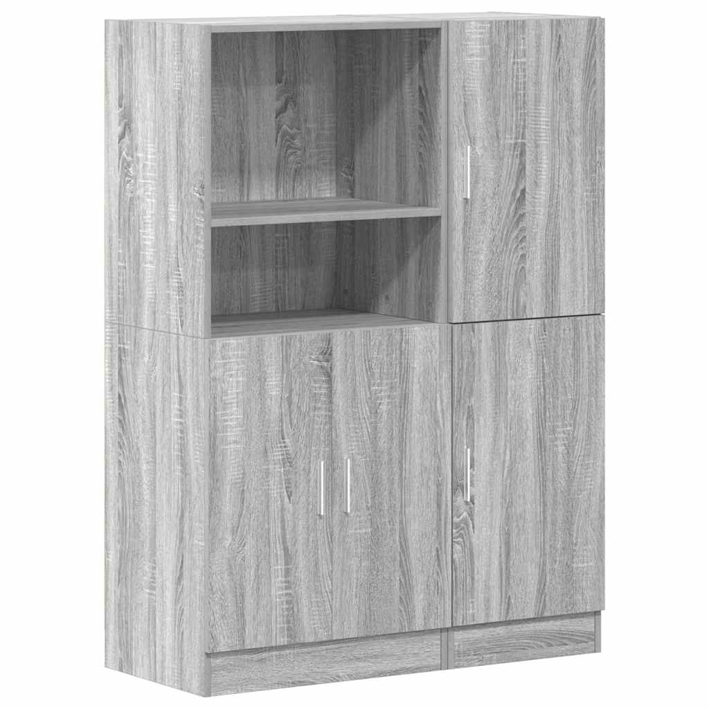 Set di Mobili da Cucina 2 pz Grigio Sonoma in Truciolato