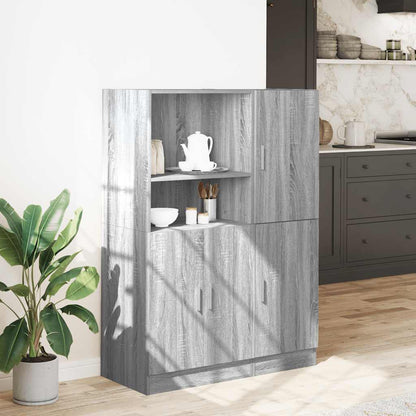 Set di Mobili da Cucina 2 pz Grigio Sonoma in Truciolato