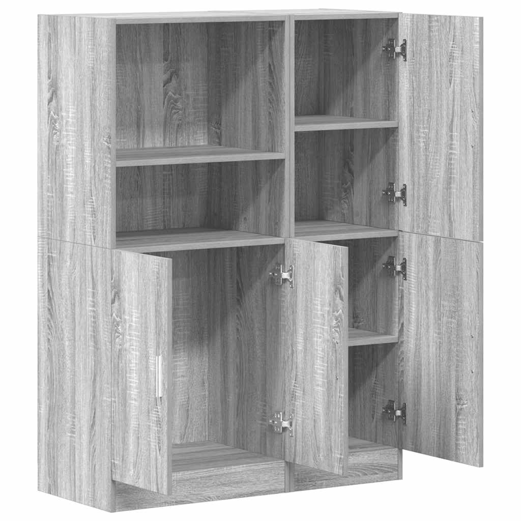 Set di Mobili da Cucina 2 pz Grigio Sonoma in Truciolato