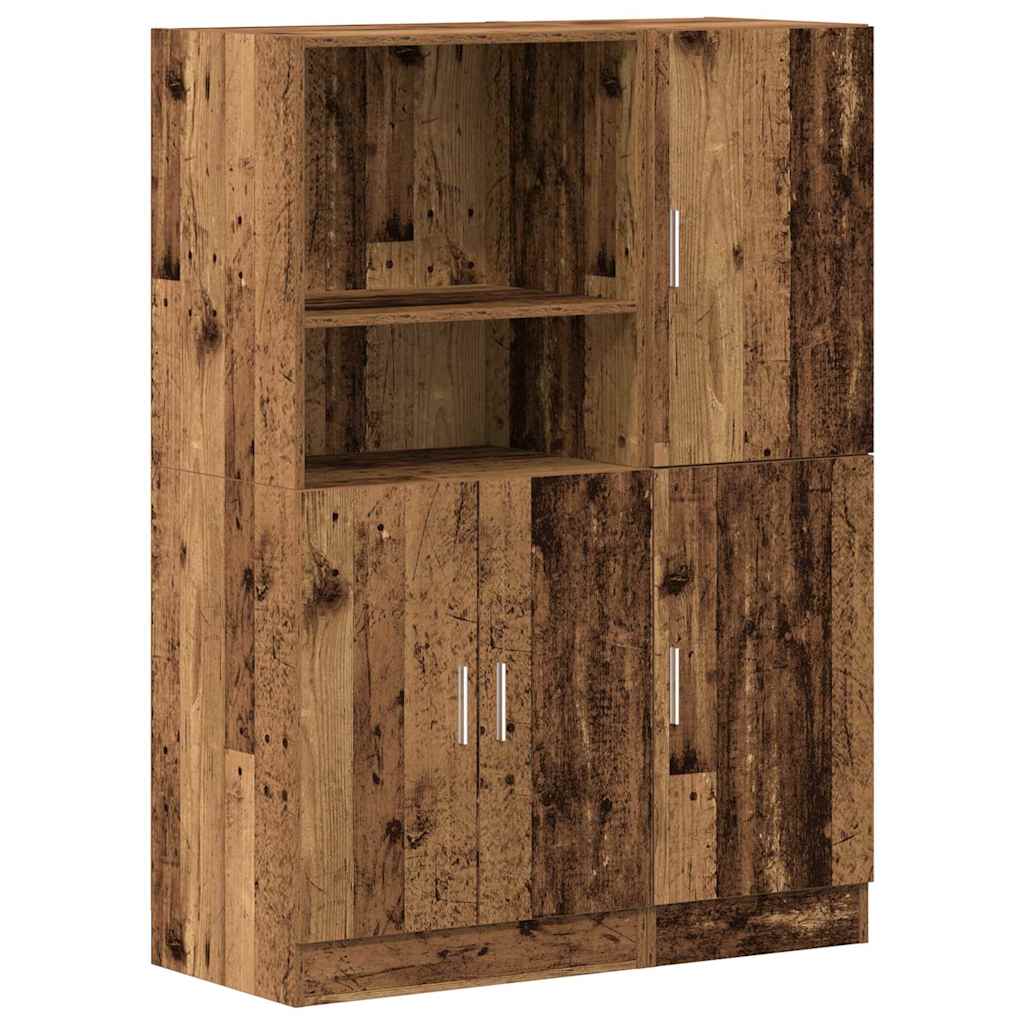 Set di Mobili da Cucina 2 pz Legno Antico in Truciolato