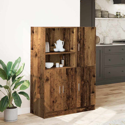 Set di Mobili da Cucina 2 pz Legno Antico in Truciolato
