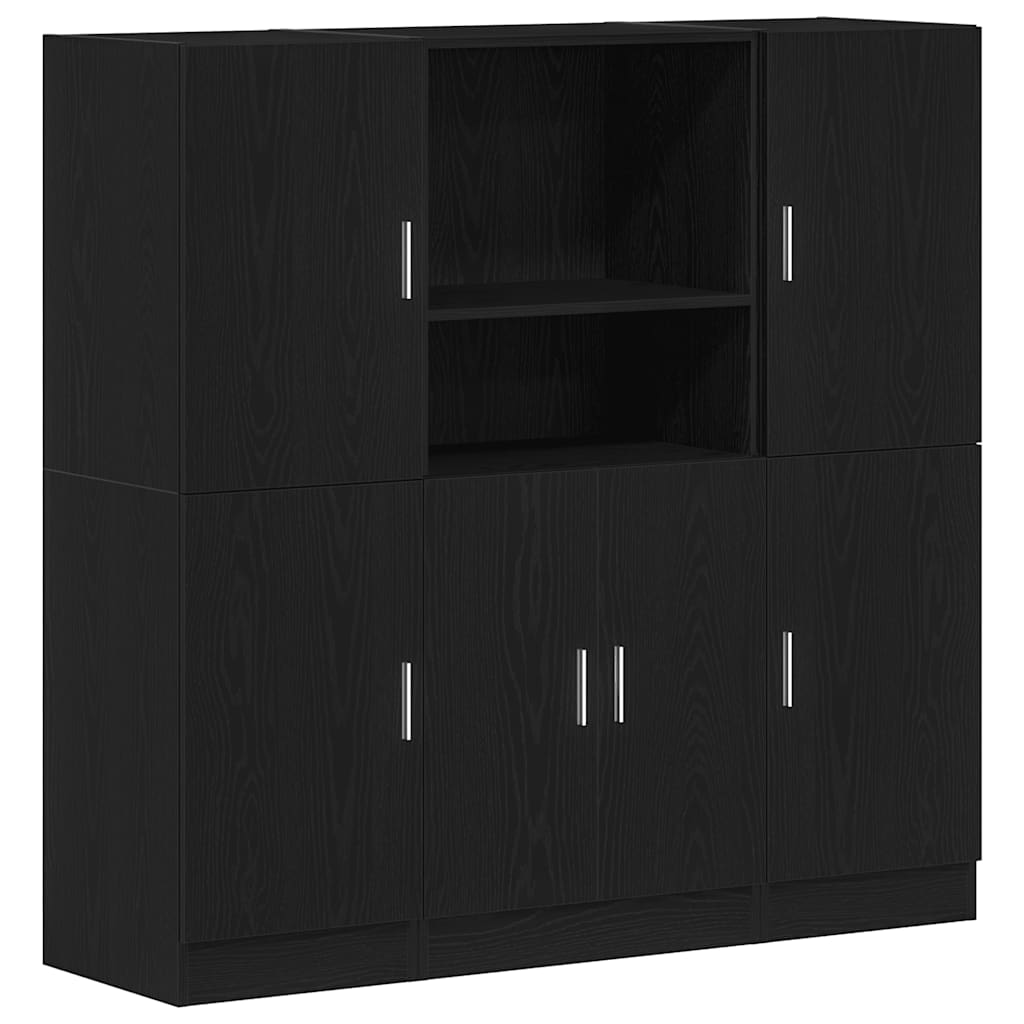 Set di Mobili da Cucina 3 pz Nero in Truciolato