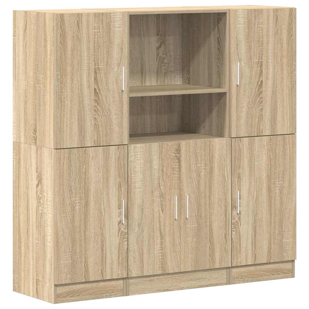 Set di Mobili da Cucina 3 pz Rovere Sonoma in Truciolato