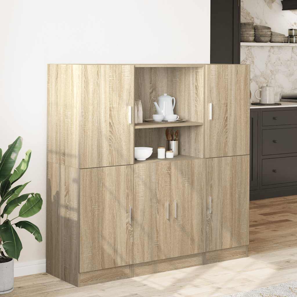 Set di Mobili da Cucina 3 pz Rovere Sonoma in Truciolato