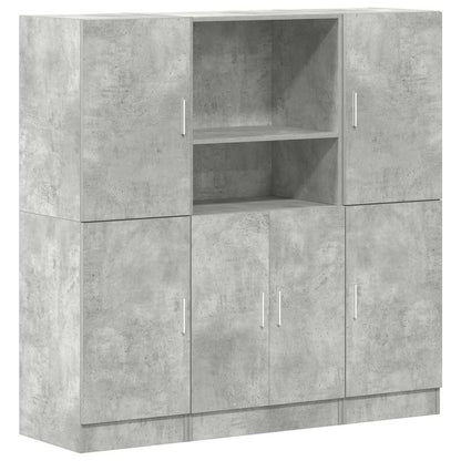 Set di Mobili da Cucina 3 pz Grigio Cemento in Truciolato